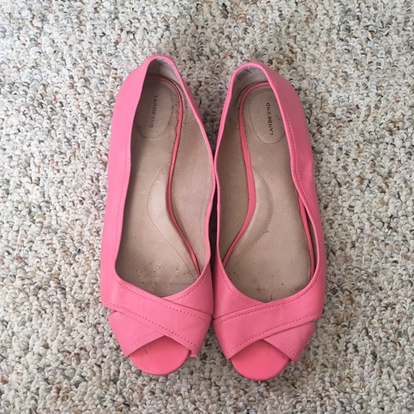 pink peep toe flats